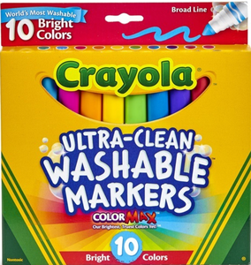 CRAYOLA MARKER ULTRA CLEAN BRIGHT 10PK