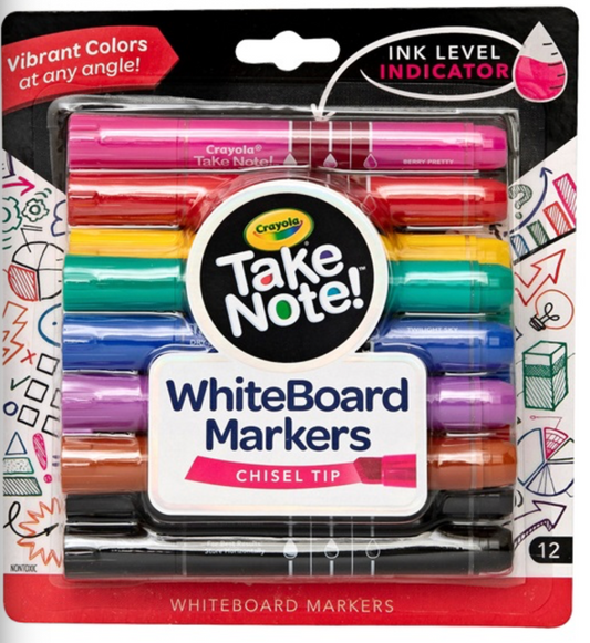 CRAYOLA TAKE NOTE WHITE BOARD BL MARKERS