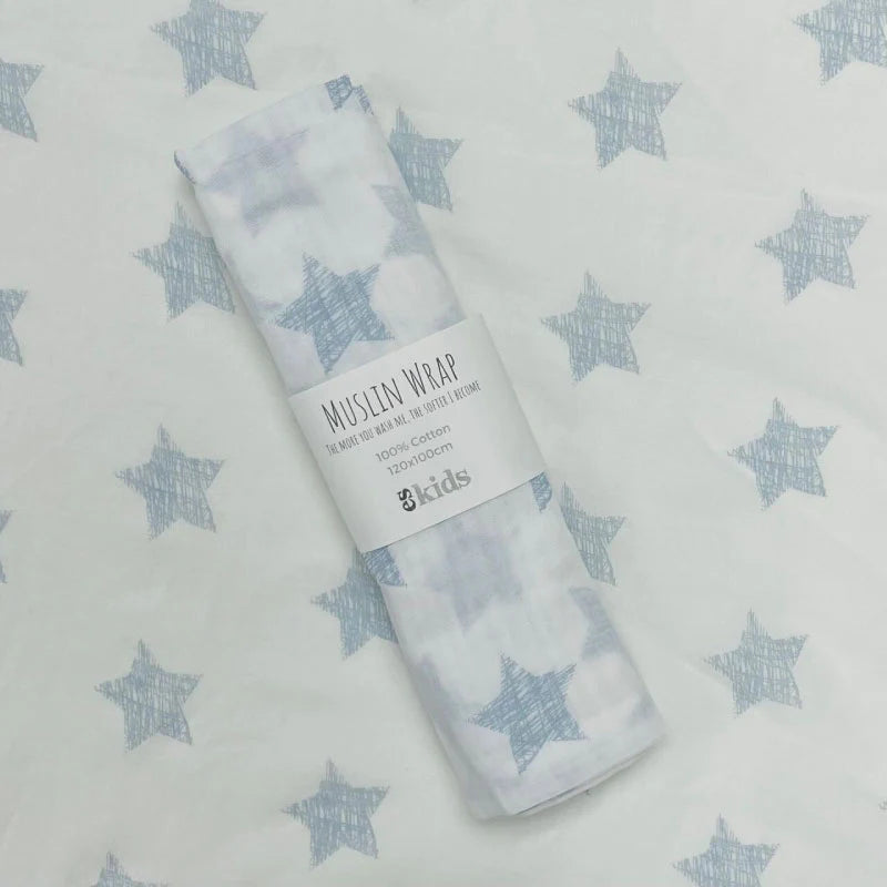 ES KIDS MUSLIN WRAP STAR BLUE