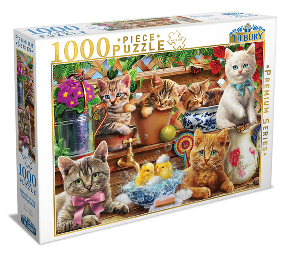 PUZZLE 1000PC KITTENS IN THE POTTING SHE