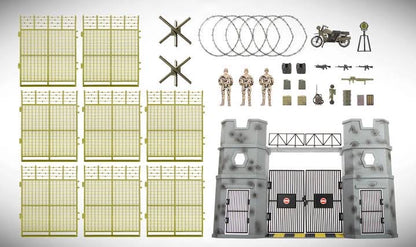 WORLD PEACE MILITARY BASE GATE W 3 FIGS