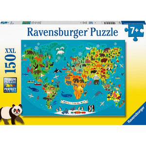 PUZZLE 150PC ANIMAL WORLD MAP