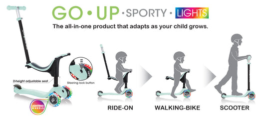 Globber Scooter Go Up Sporty Lights Mint