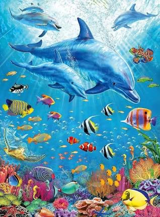 PUZZLE 100PC POD OF DOLPHINS