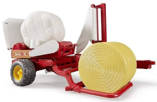 BRUDER 1:16 BALE WRAPPER W/OCHRE & BALES