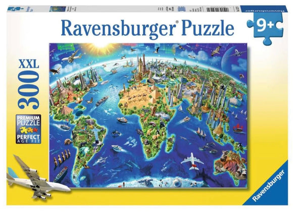 PUZZLE 30PC WORLD LANDMARKS MAP