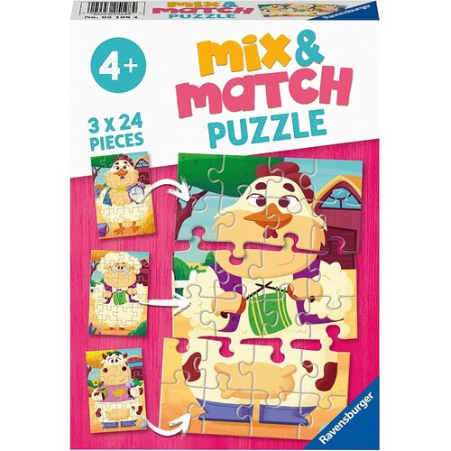 PUZZLE 3X24PC MIX & MATCH FARM FRIENDS