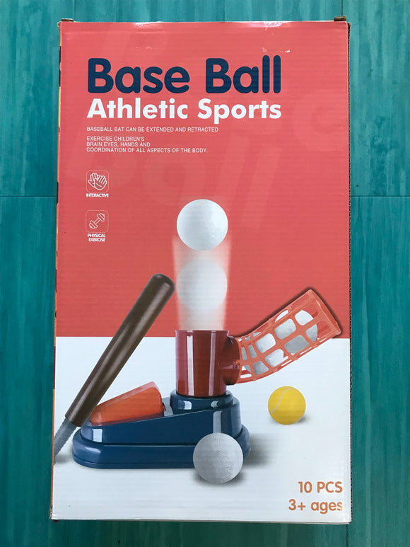 SPORTS BALL EJECTOR W RACQUETS & BAT