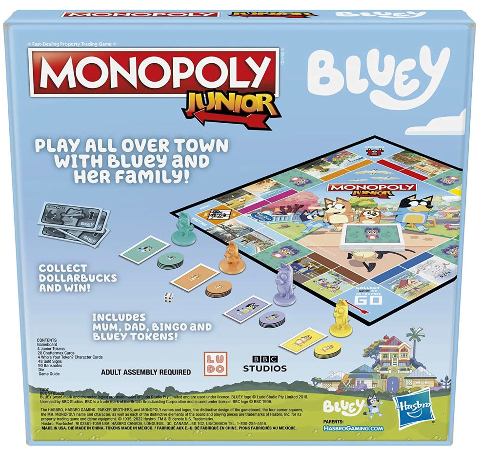 GAME MONOPOLY JUNIOR BLUEY