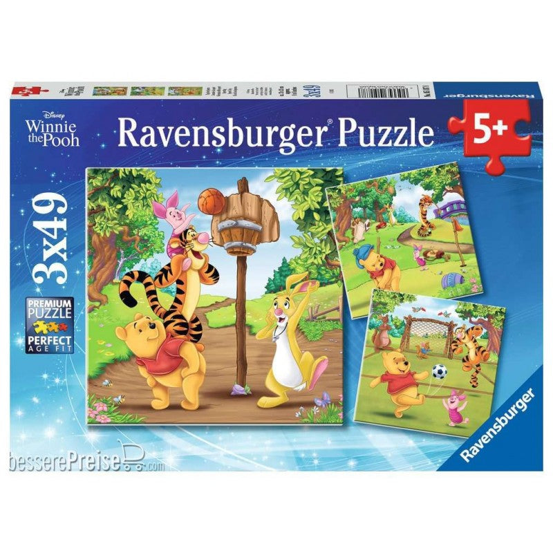 PUZZLE 3X49PC WINNIE THE POOH SPORTS DAY