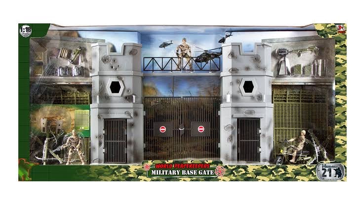 WORLD PEACE MILITARY BASE GATE W 3 FIGS