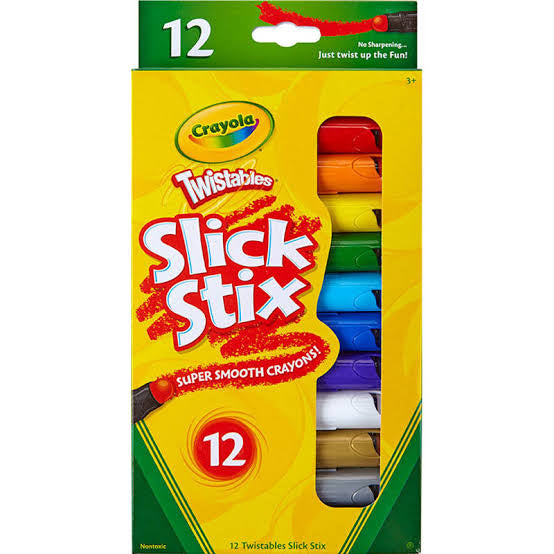 CRAYOLA TWISTABLES SLICK STIX 12CT