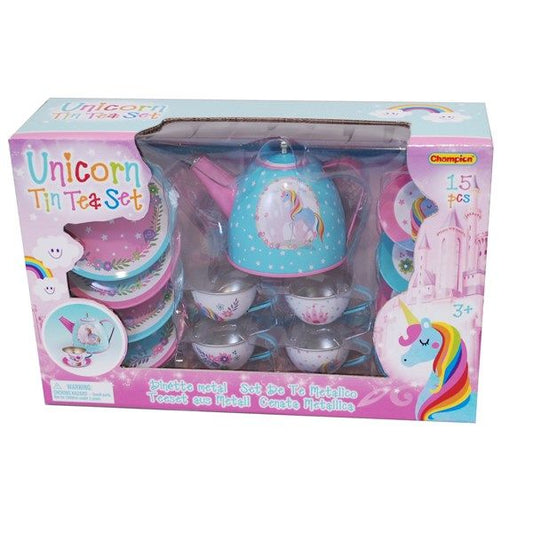 Tin Tea Set 15 Pc Unicorn