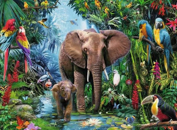 PUZZLE 150PC ELEPHANTS AT THE OASIS