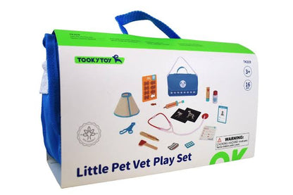 WOODEN LITTLE PET VET SET IN CARRY BAG