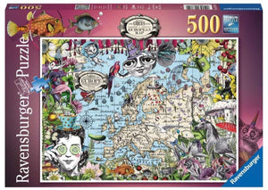 PUZZLE 500PC EUROPEAN MAP QUIRKY CIRCUS