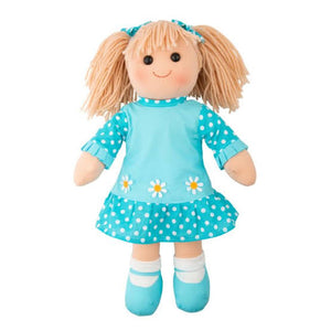 RAG DOLL YD1023 AGNES AQUA POLKA DOT