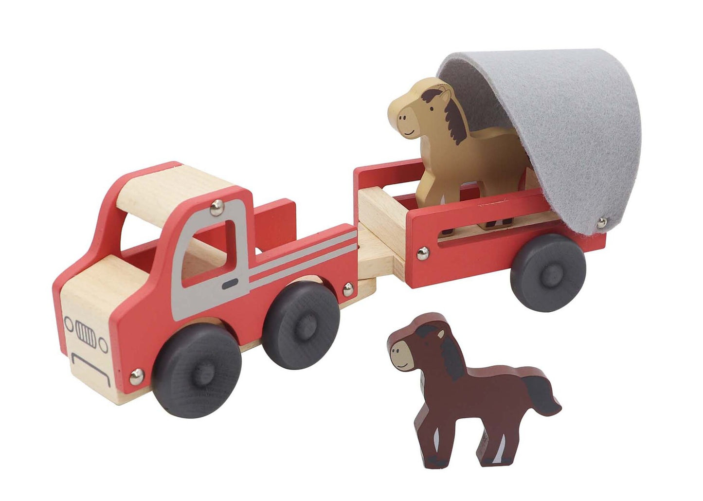 WOODEN TRUCK W HORSE FLOAT