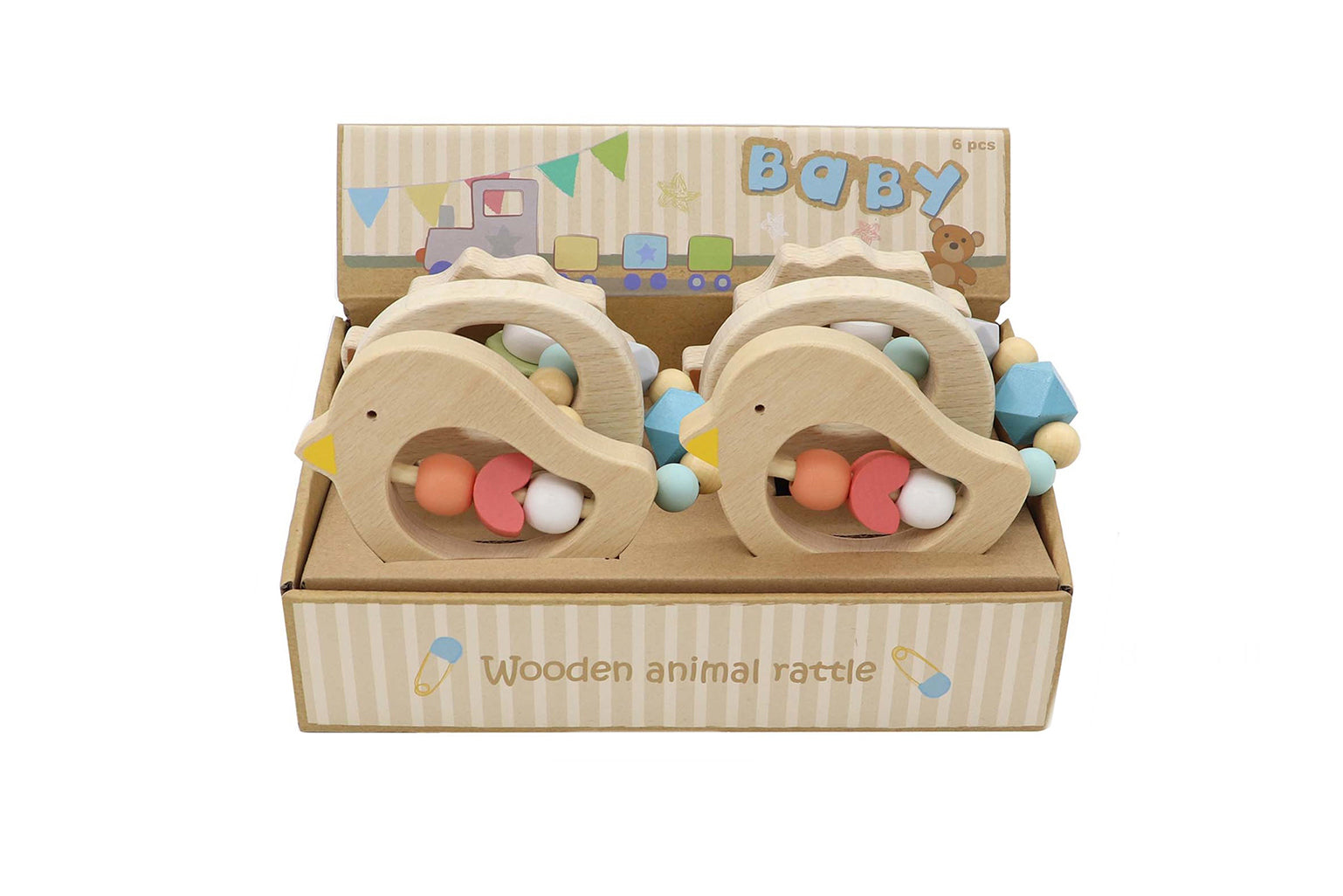 Wooden Animal Rattle Calm
