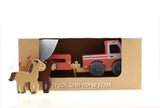 WOODEN TRUCK W HORSE FLOAT