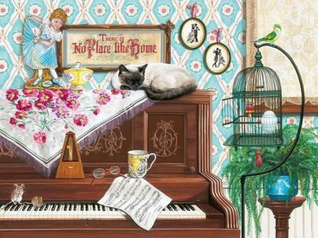 PUZZLE 750PC PIANO CAT