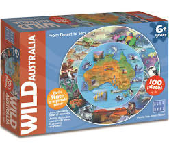 PUZZLE 100PC WILD AUST FROM DESERT 2 SEA