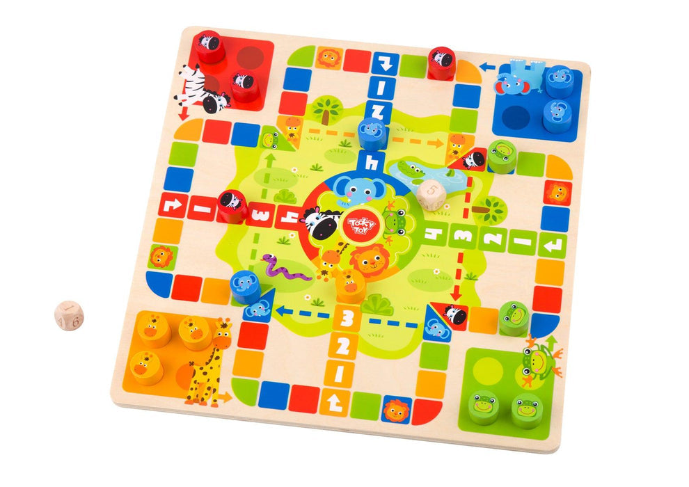 Wooden 2 In 1 Board Game Snakes/Ludo