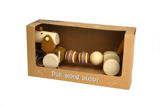 WOODEN PULL ALONG SAUSAGE DOG