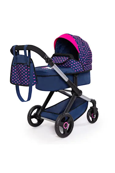 BAYER XEO COMPACT DOLL PRAM BLUE/HEART