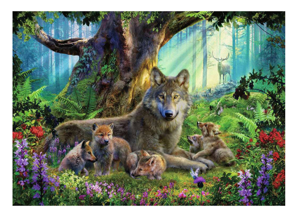 PUZZLE 1000PC WOLVES IN THE FOREST