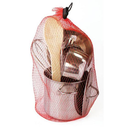 COOKWARE STAINLESS STEEL IN NET BAG 13PC