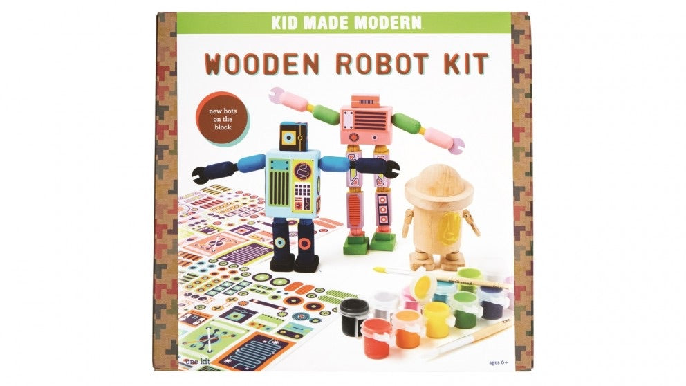 KID MADE MODERN WOODEN ROBOTS KIT