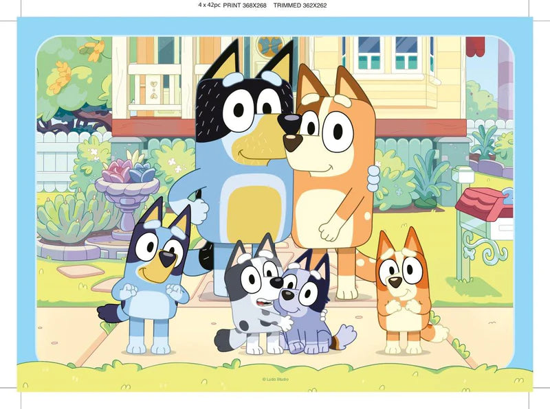PUZZLE 4X42PC BLUEY GOTTA BE DONE