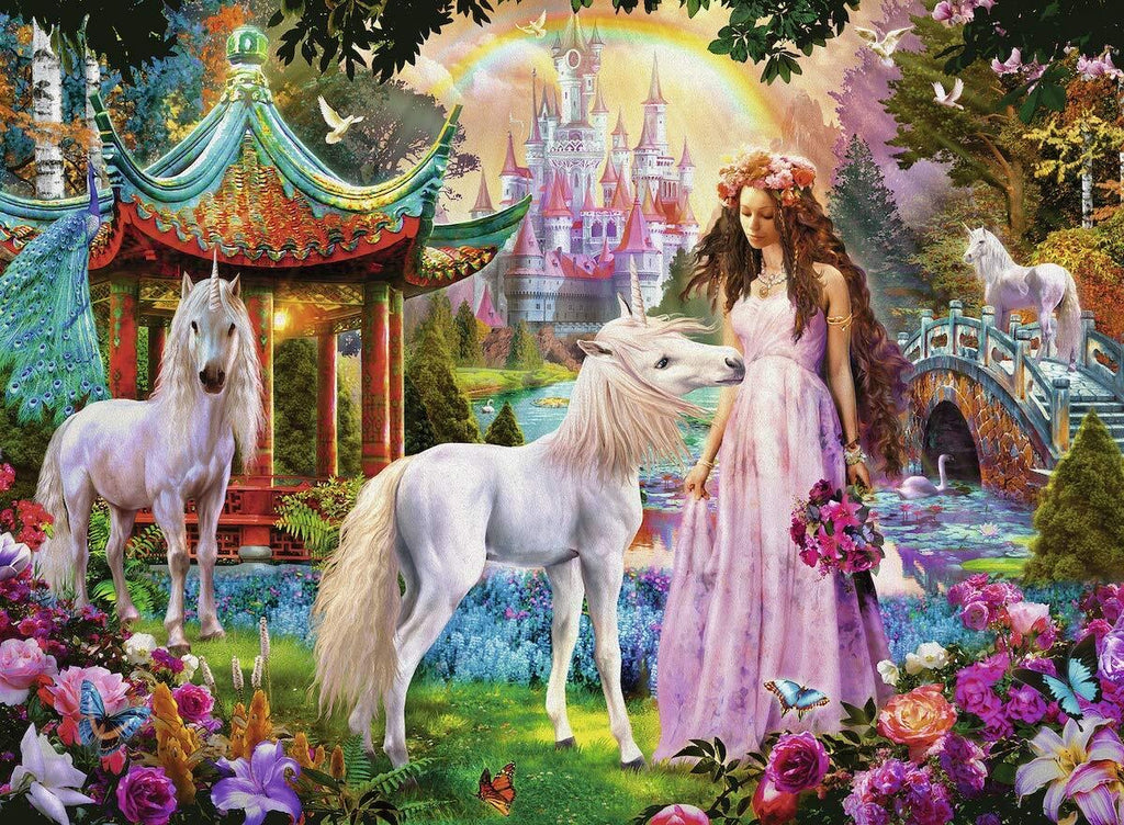 PUZZLE 100PC PRINCESS WITH UNICORN