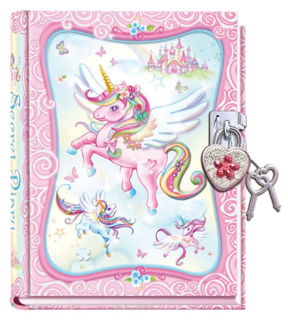 DIARY LOCKABLE UNICORN