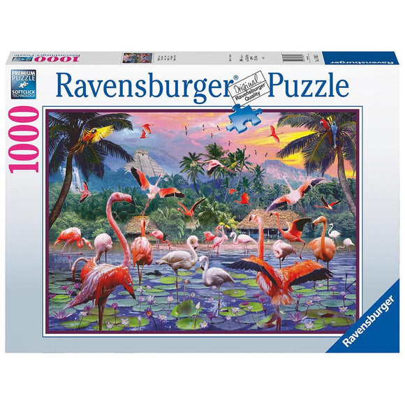 PUZZLE 1000PC PINK FLAMINGOS