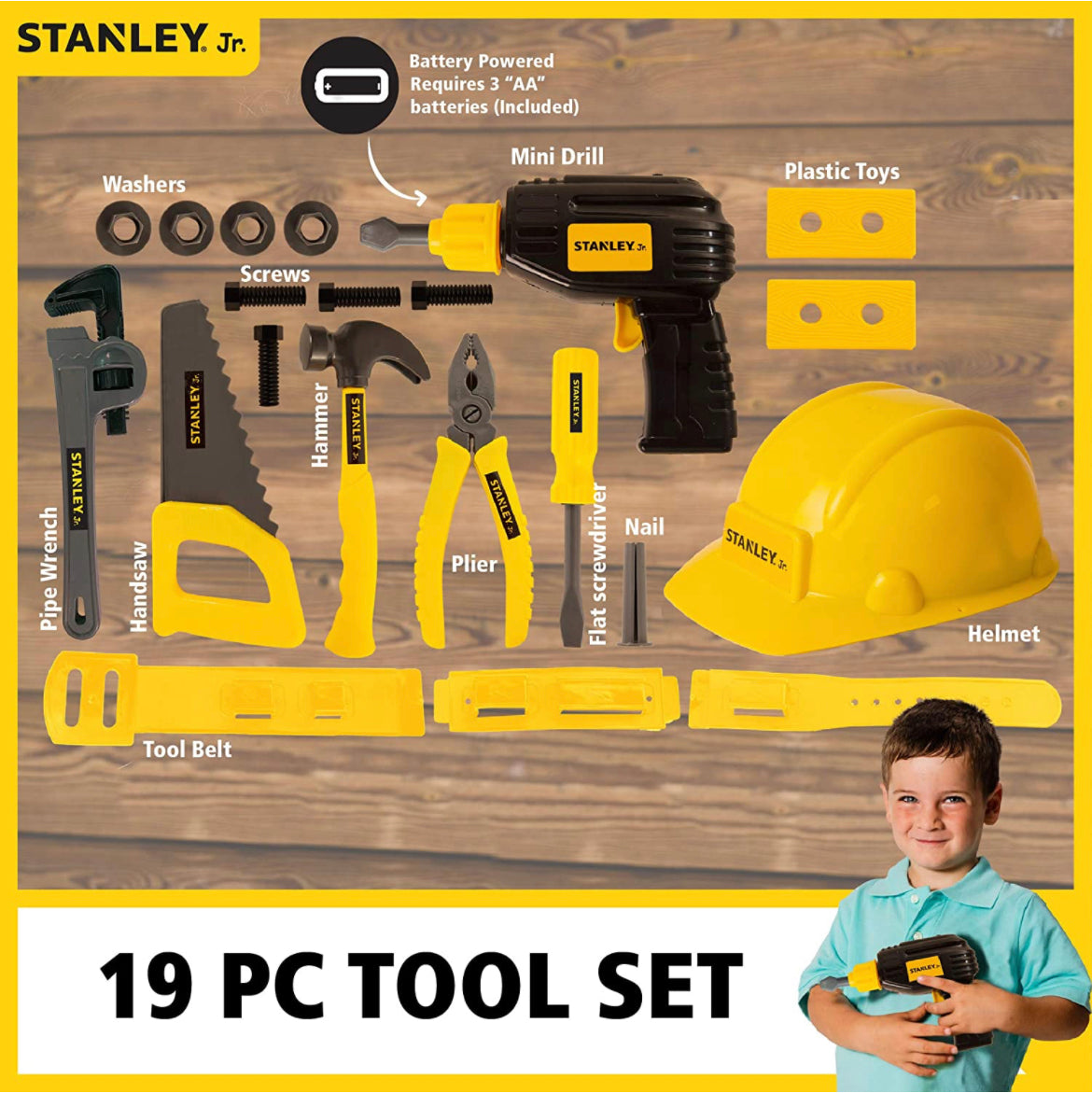 STANLEY JR 19PC TOOL SET W HAT