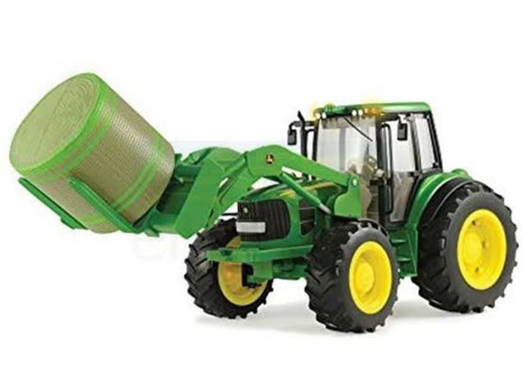 JD BIG FARM TRACTOR W/BALE MOVER 7330