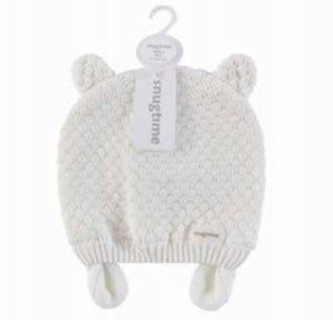 SNUGTIME KNIT EARMUFF BEANIE CREAM SML