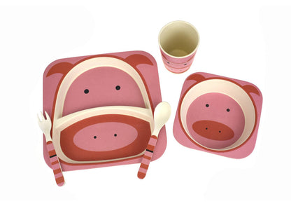 BAMBOOZOO DINNERWARE 5PCS PIG