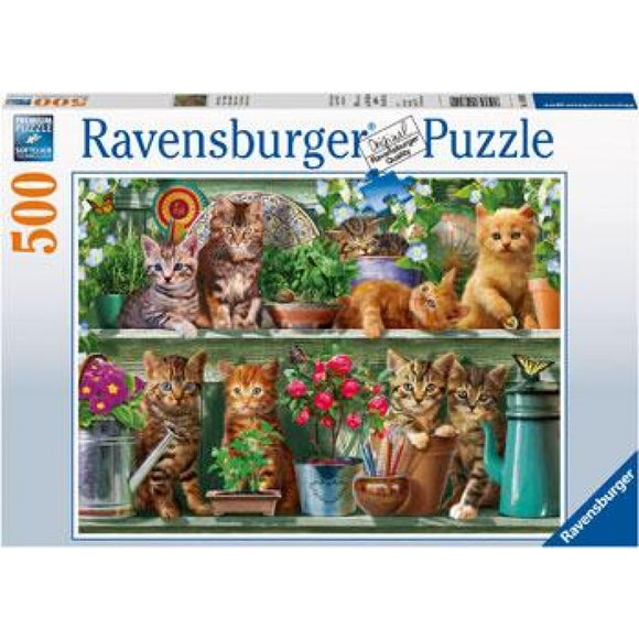 PUZZLE 500PC CATS ON THE SHELF