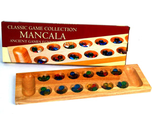 GAME MANCALA WOOD 44CM BOARD