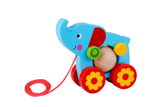 WOODEN PULL ALONG ELEPHANT