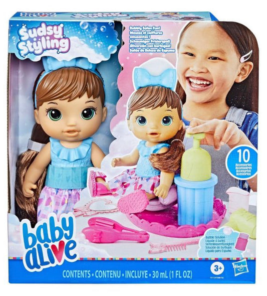 Ba Baby Alive Sudsy Styling Brown Baby