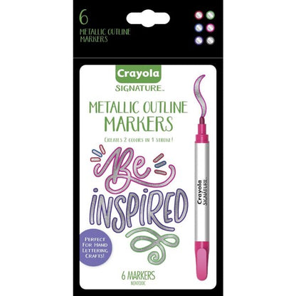 CRAYOLA MARKER SIG METALLIC OUTLINE 6CT